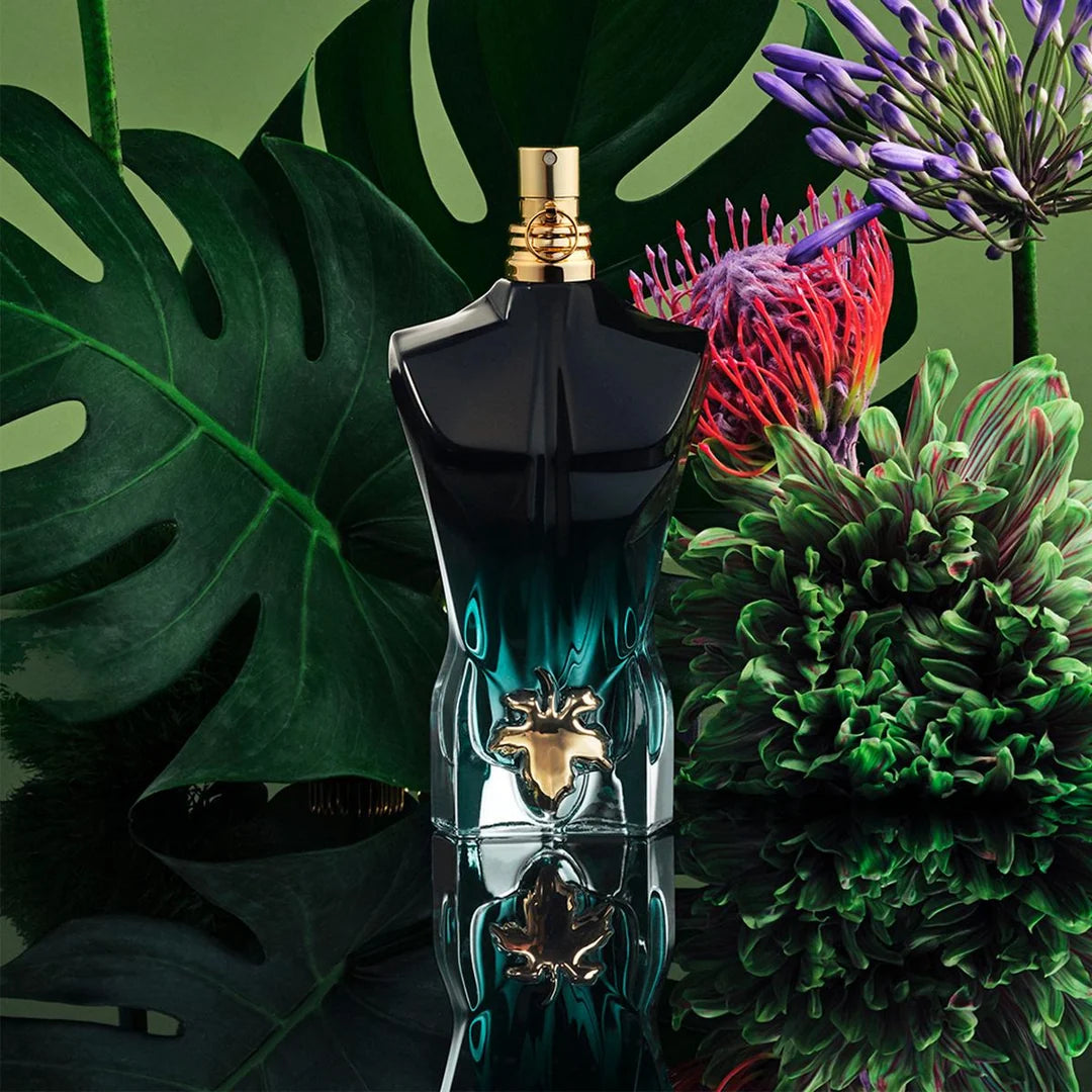 Le Beau Le Parfum inspired 125ml fragrance bottle against tropical green foliage